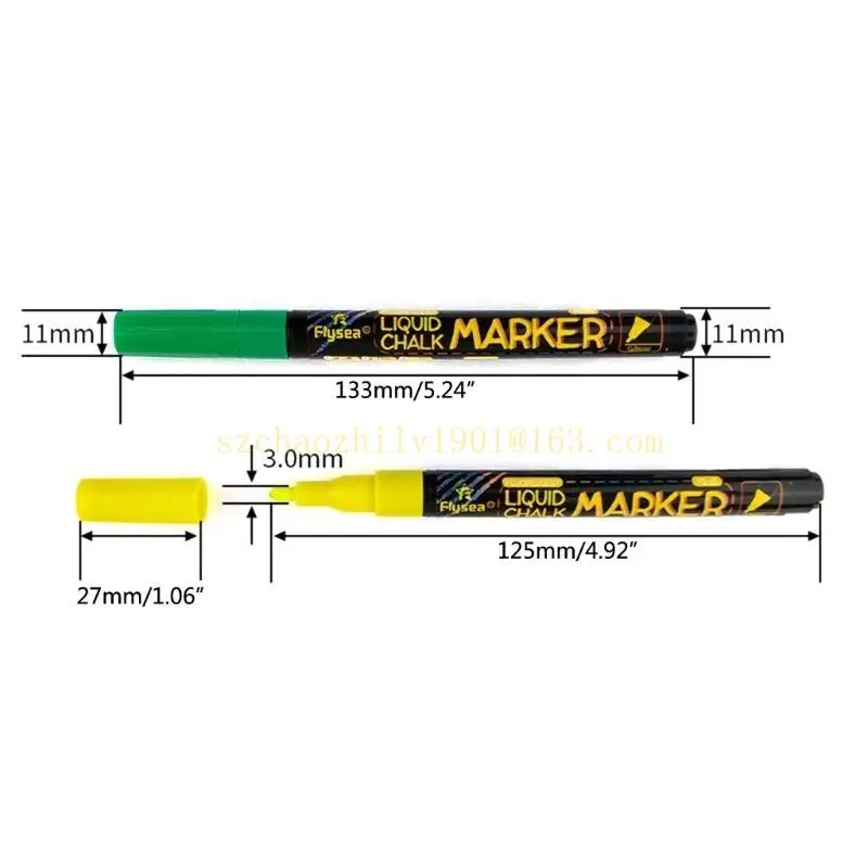 62KA 8Pcs Liquid Chalks Marker Fluorescent Highlighter Marker Pen Dry Erasable Pens