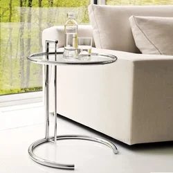 Nordic Cafe Tables Stainless Steel Glass Coffee Furniture Lifting Table Designer Creative Coffee Shop Round Transparent Table