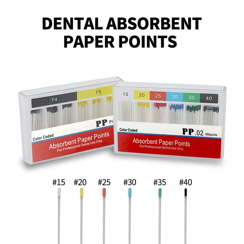 Absorbent Paper Points For Dental Use Absorbing Paper Tips Taper 0.02 0.04 0.06 F1 F2 F3 Root Endodontics Materials