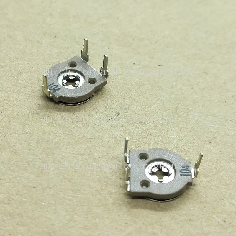 50pcs Japanese for TAIYOHM Horizontal 3-leg 100K Adjustable Resistor 8MM Micro-adjustable Potentiometer 104