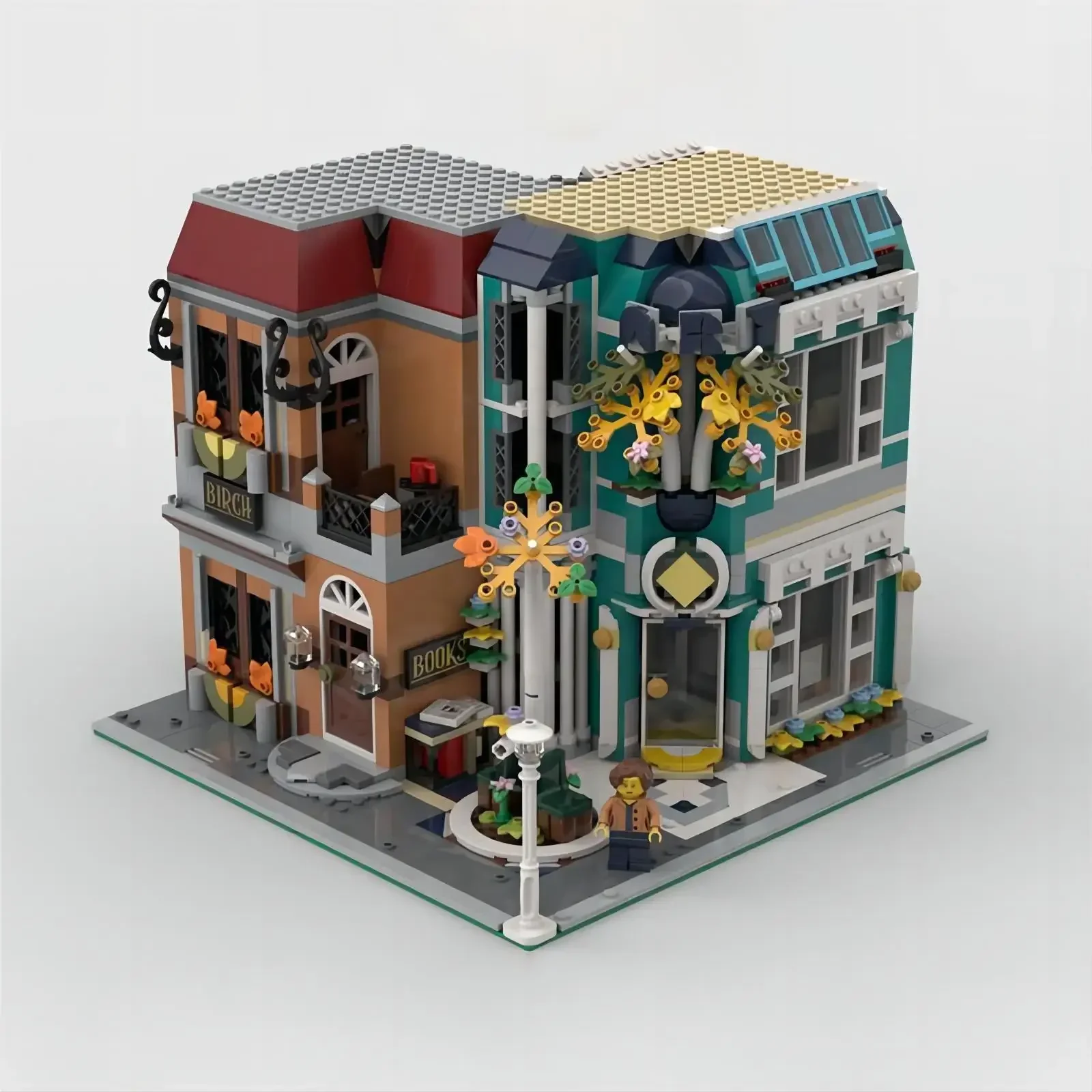 MOC-56446 Street View Art Gallery and Antique Shop Modular Building Assembled Building Block Toys