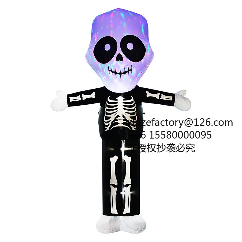 Factory Direct 2026 Top RatedCross-border color luminous LED light inflatable skull air mold, Halloween air mold decorative infl