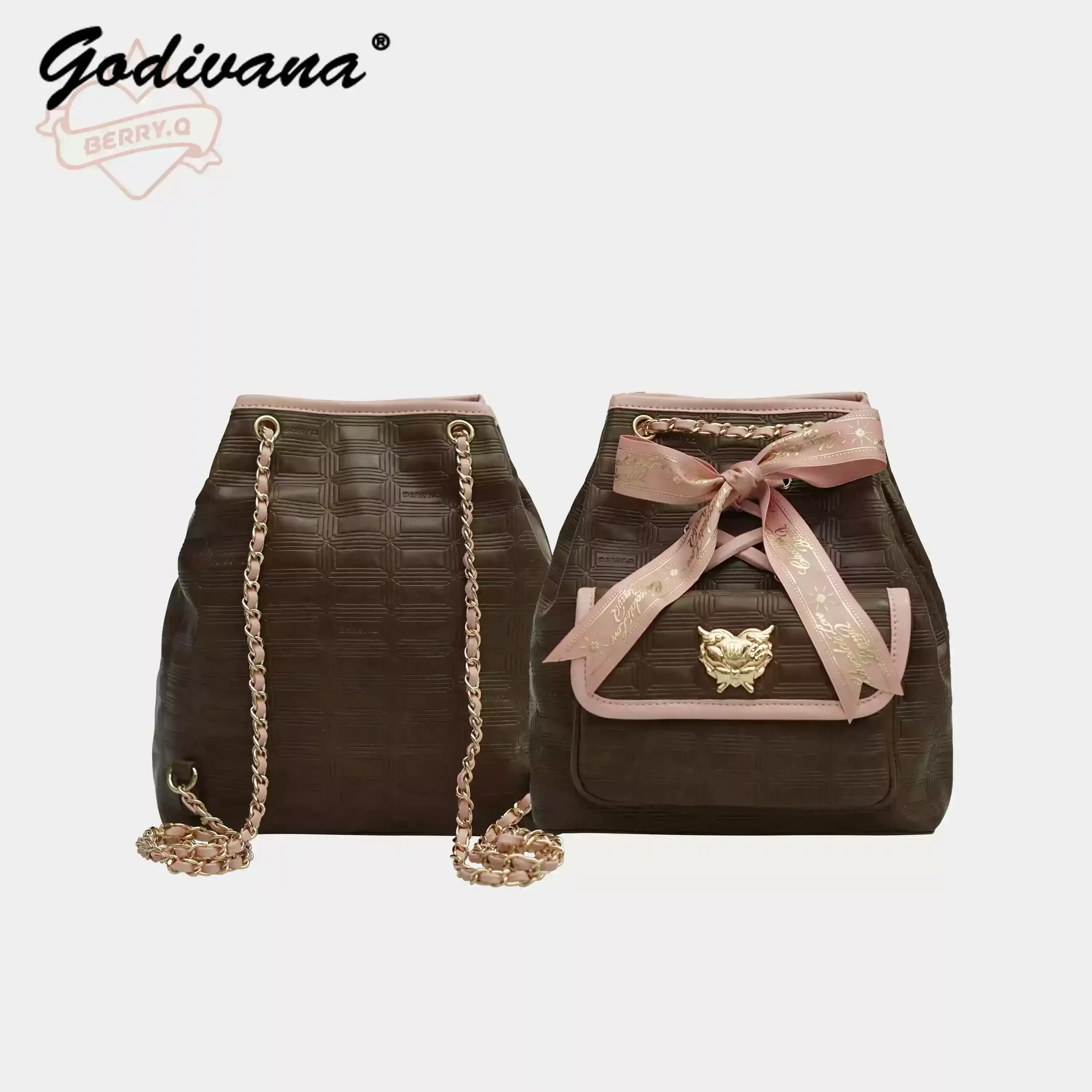 New Autumn and Winter Sweet Chocolate Underarm Bag Female Portable Messenger Bags Girls Cute Shoulder Bags Chain Backpack