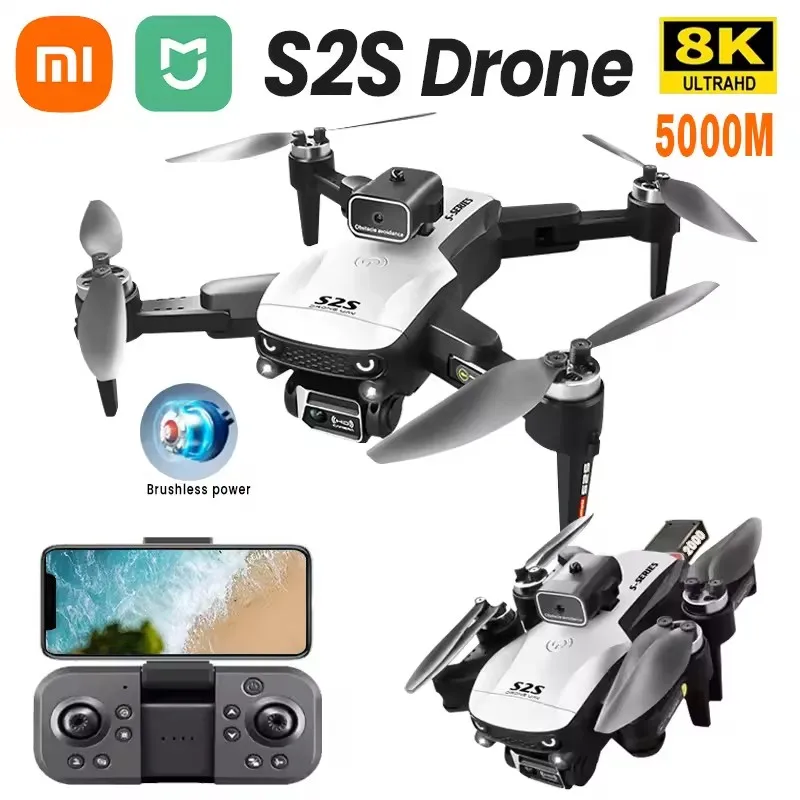 XIAOMI S2S Mini Drone 8K Professionele HD Dual Camera Obstakel vermijden Borstelloze Motor Opvouwbare Rc Quadcopter Speelgoed Geschenken MIJIA