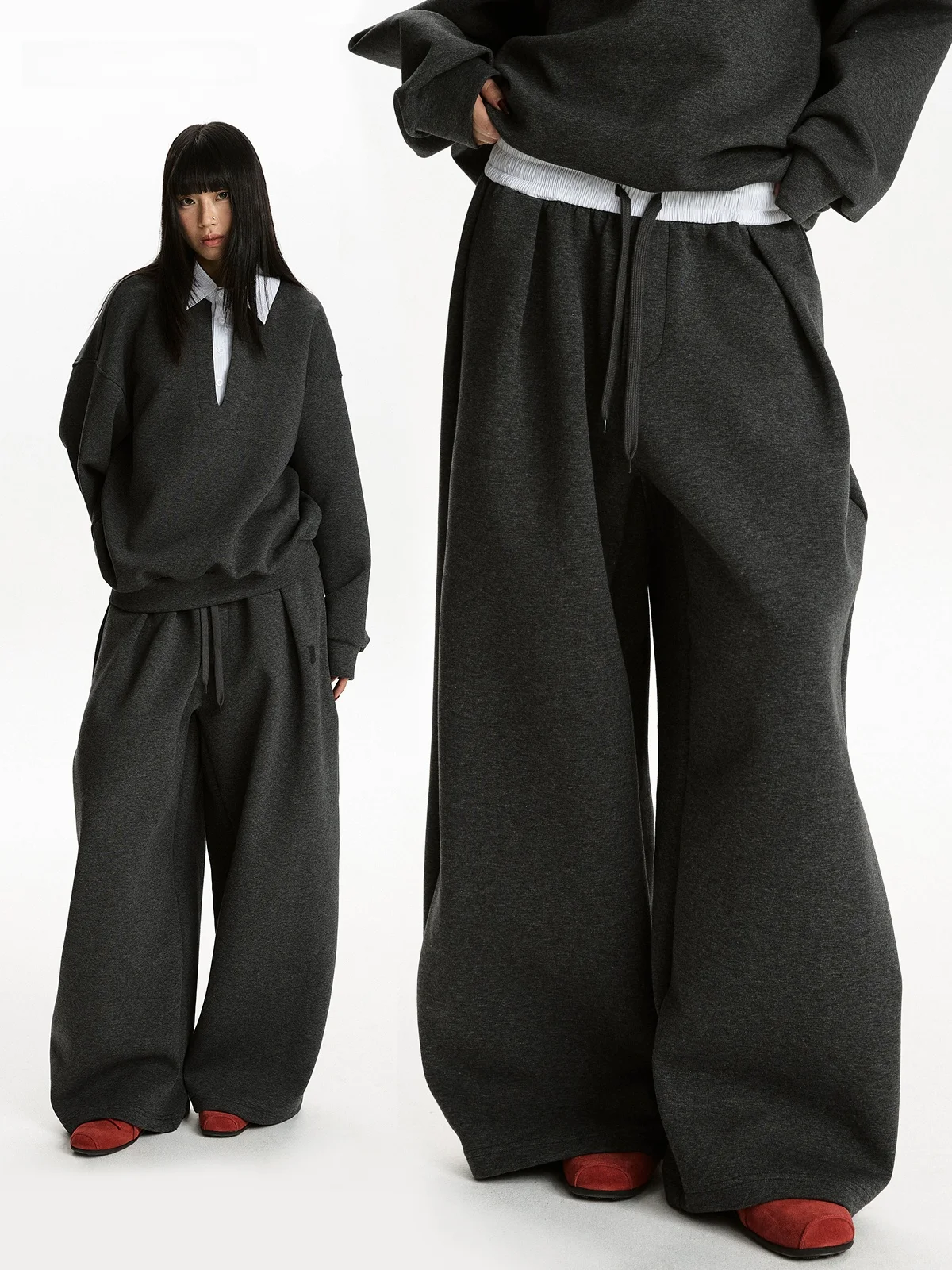 

Брюки унисекс Aket в американском ретро-стиле с высокой талией, широкими штанинами, плиссированные, струящиеся, повседневные, универсальные, удобные, из смесового хлопка