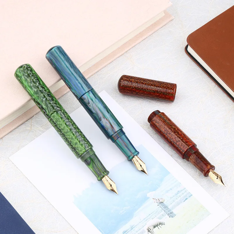 

MAJOHN Final Craftsman Maru Color Portable Mini Resin Short Pen Iridium Gold Pen Transparent Color Ink Student Practice Ink Pen