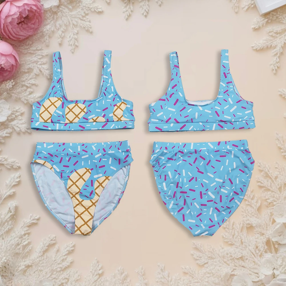 Adult Women Drip Sprinkles Sleeveless Tops Bra Shorts Swimsuit Swimwear Set Bathing Suit Summer Two Pieces Clothing Wholesale