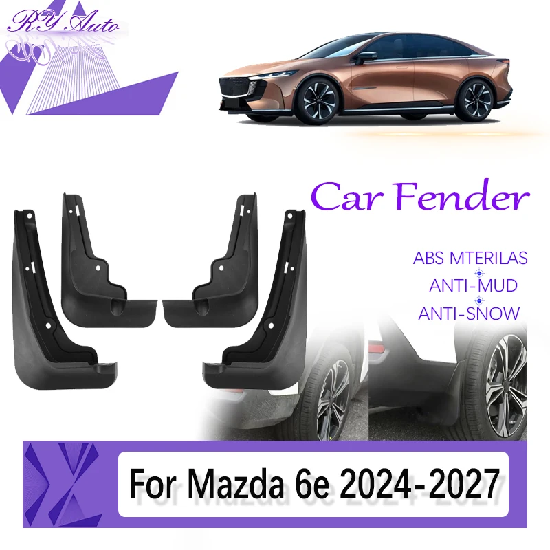 

Car Mud Fenders For Mazda 6e EZ-6 EZ6 EV J90A 2024 2025 2026 2027 Antifreeze Mudguard Door Guard Mudflaps Flaps Auto Accessories