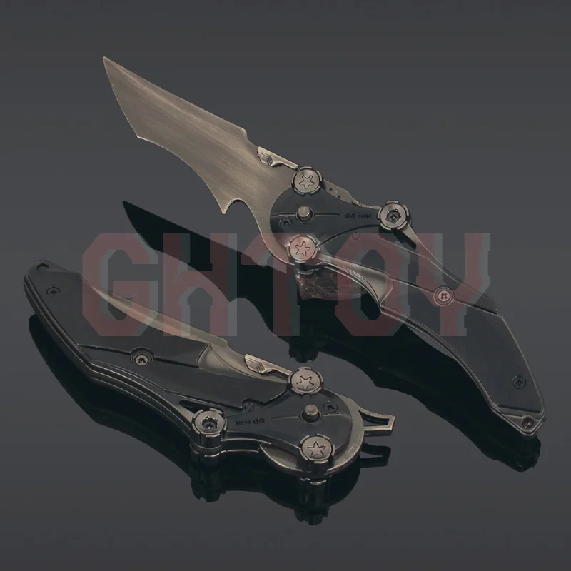 22 cm/8,66 pulgadas Delta acción plegable misericordia hoja juego periféricos juguetes cuchillo pelador arma de Metal modelo artesanía ornamento niño juguete para regalo