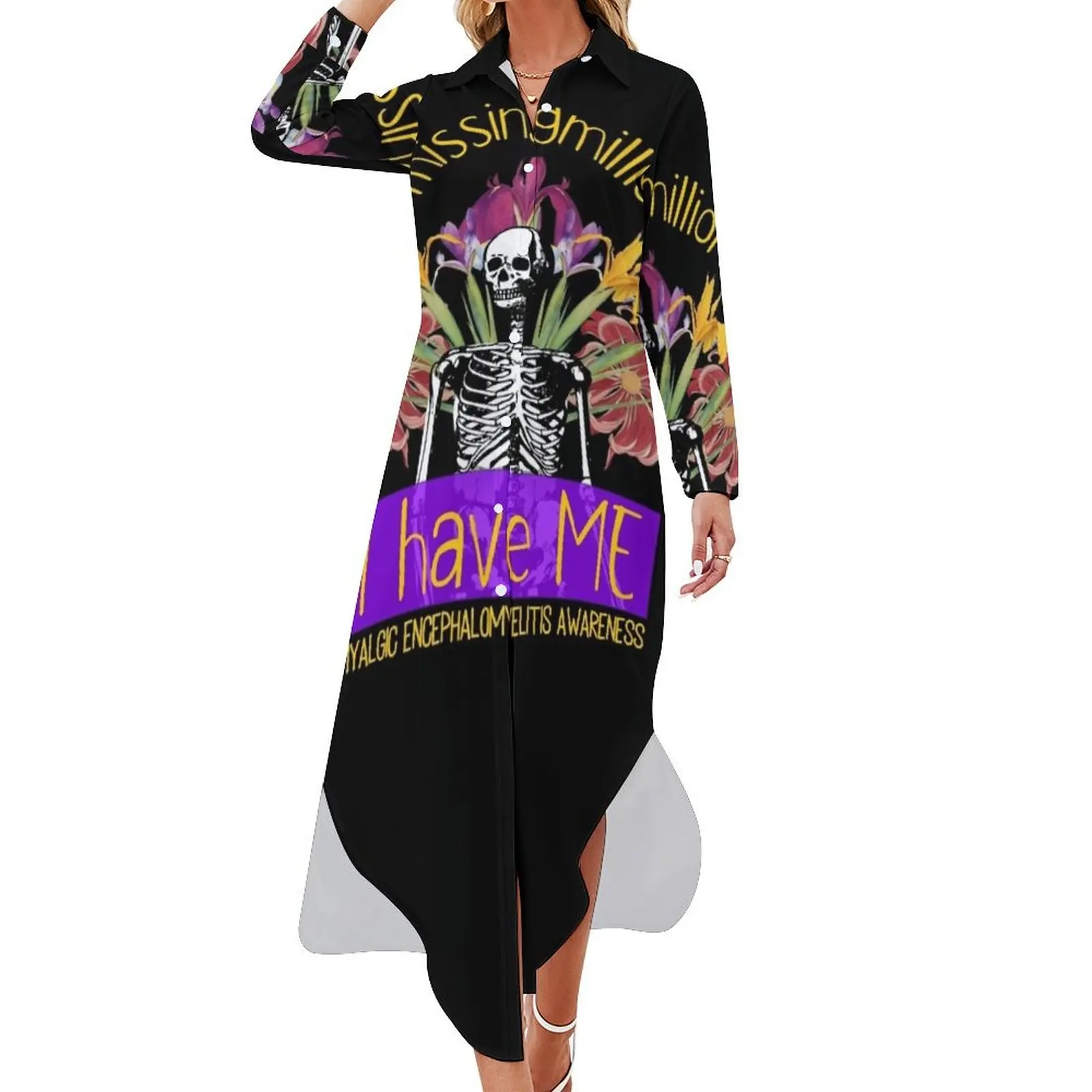 MISSING MILLIONS ME MYALGIC ENCEPHALOMYELITIS AWARENESS Long Sleeved Shirt Dress fairy dress dresses for special events