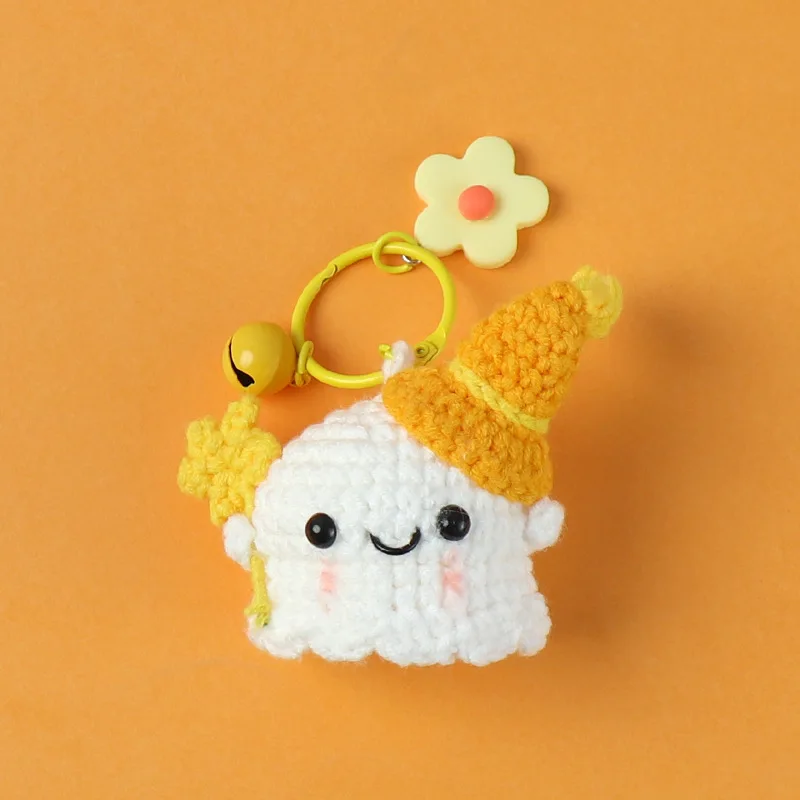 Ручной брелок с изображением эльфа, милый вязаный маленький призрак на Хэллоуин, подарочный брелок, кулон