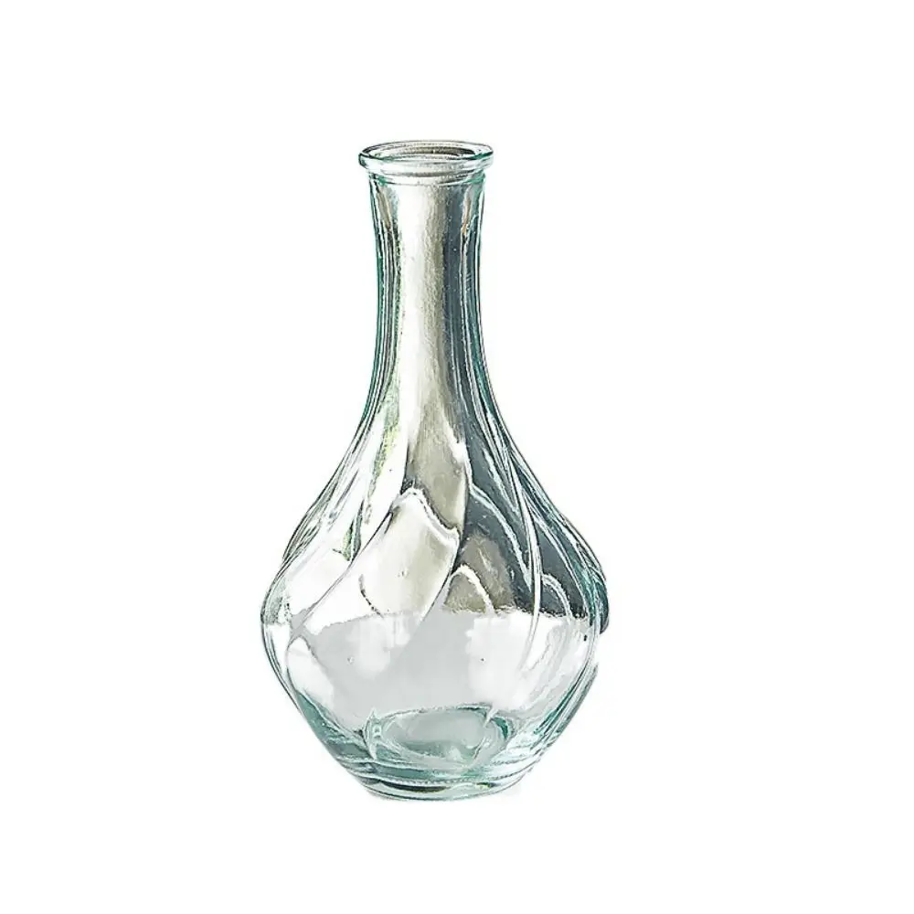 

Simple Vintage Embossed Vase Embossed Printing Glass Creaft Transparent Hydroponics Vase DIY Mini Glass Vase Wedding Party