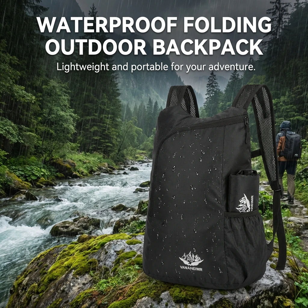 

Foldable Backpack Waterproof Lightweight Outdoor Travel Daypack with Packable Design Nylon Material for Hiking Commuting Sports