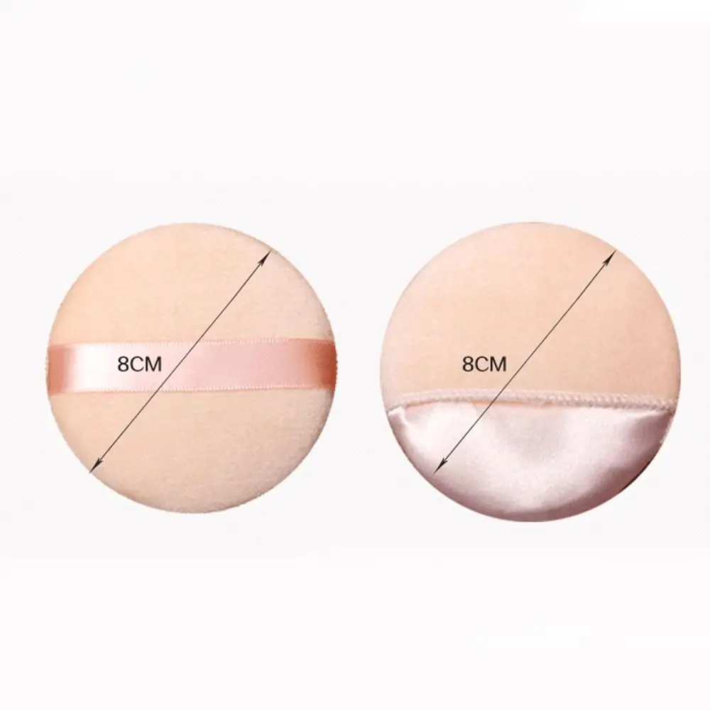 Puffs redondos do algodão para a aplicação da composição da cara, sopro macio e durável do pó do veludo com fita
