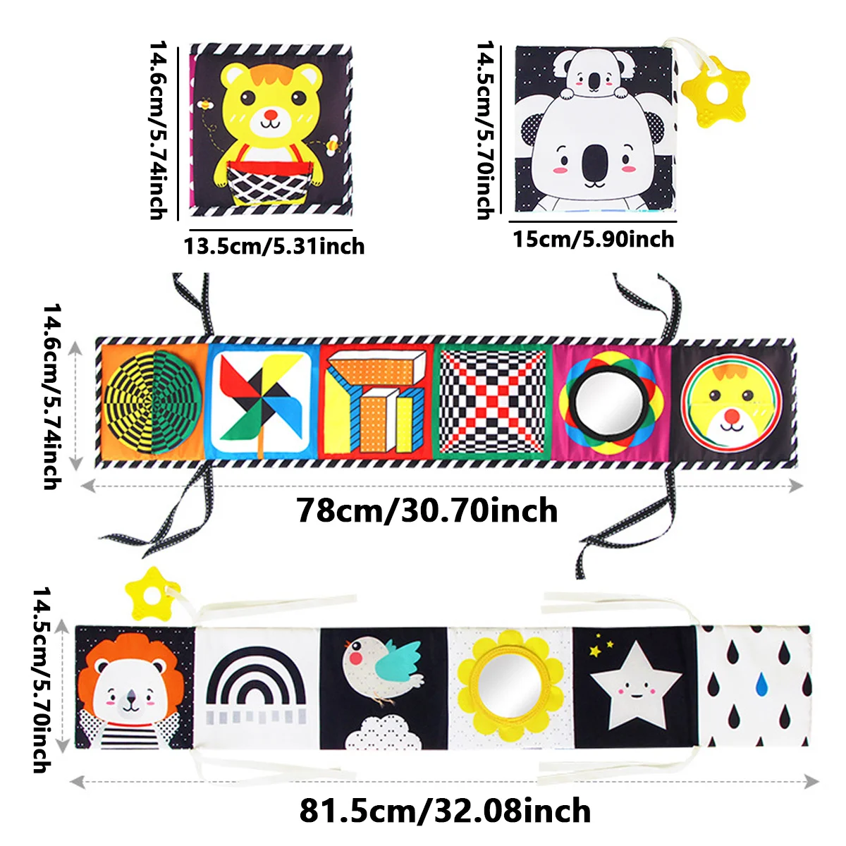 Crinkle Early Education Learning Toy, Educational Baby Bathtime Cloth Books for Bath Tub with Animals, Colors,and Insects