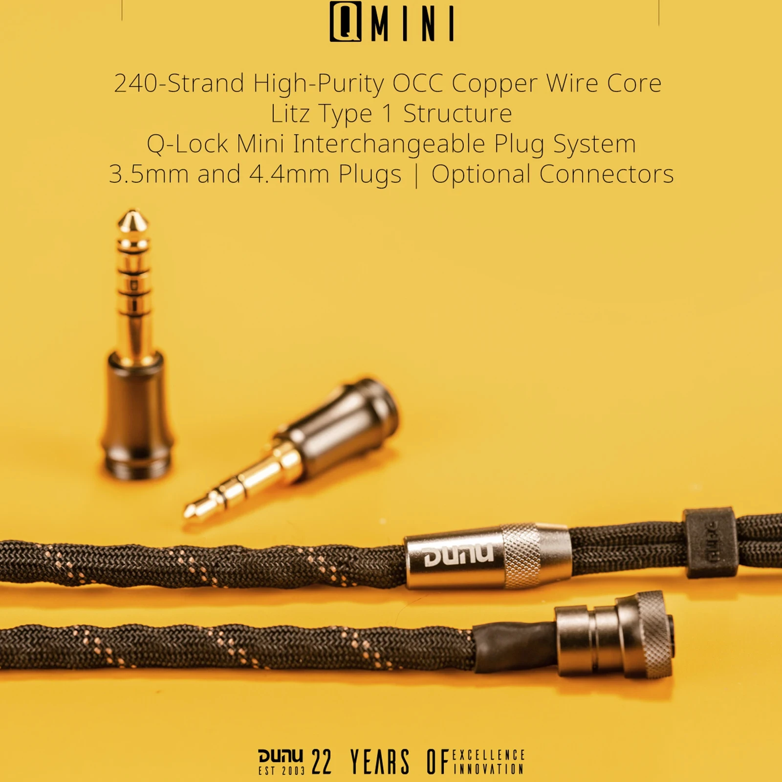 Предзаказ DUNU Lyre Mini 240-Strand высокочистый OCC медный кабель Core Litz тип 1 структура Q-Lock мини сменный штекер