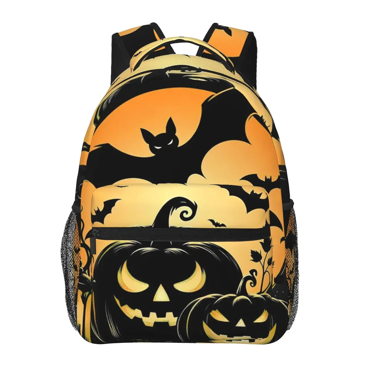 

Halloween Spooky Gothic Pumpkin Lantern Student Backpack School Bag Hiking Travel Daypack for Boys Girls Bookbag Shoulder Bags