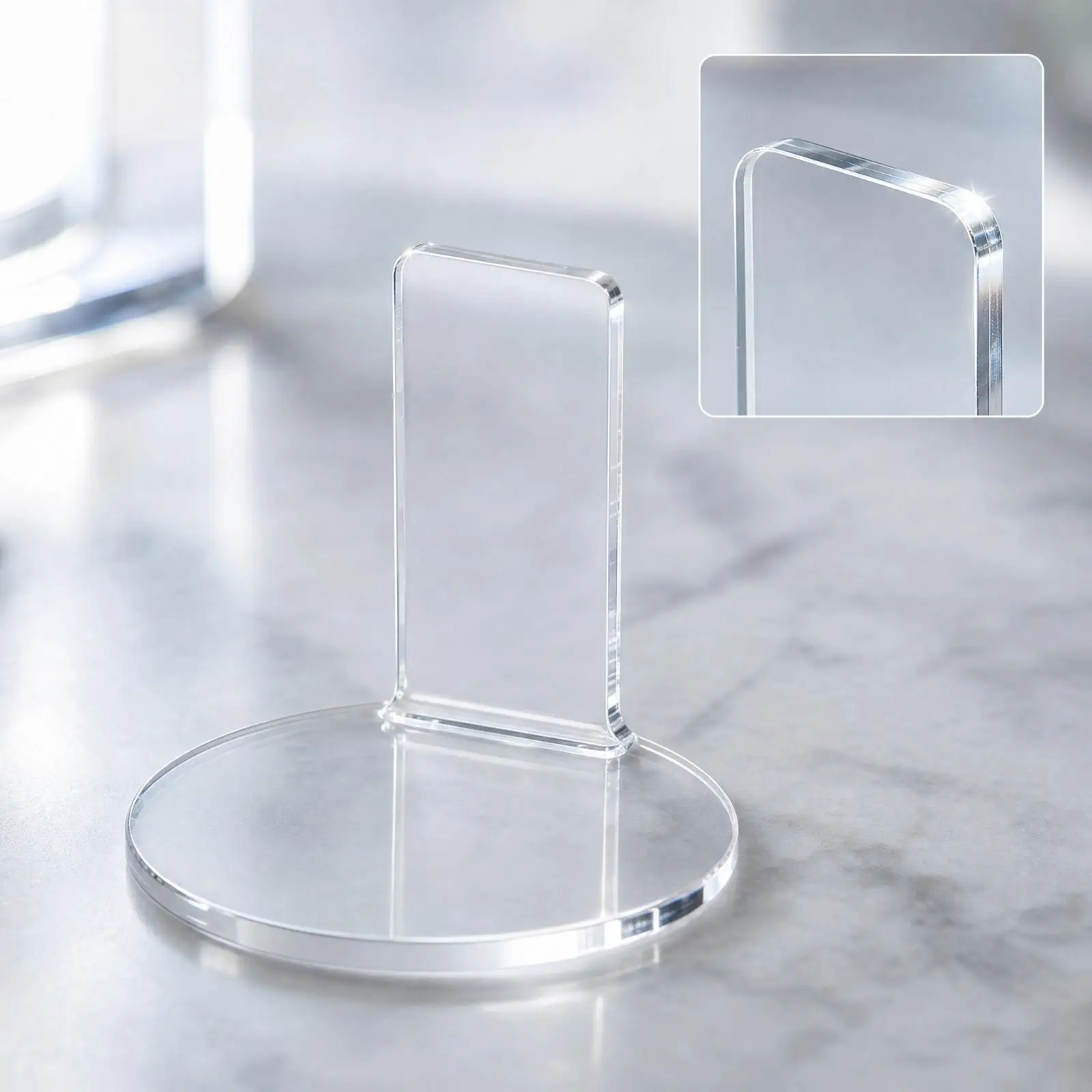 Acrylic Showcase Stand for Small Collectibles 4 Piece Set Clear Display Riser for Model Kit and Toy Display