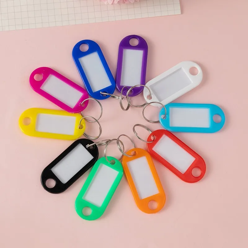 Random Color Assortment Blank Luggage Tags, 97 pcs, Travel Luggage ID, Clear Information Display for Hotel Room Number Tags
