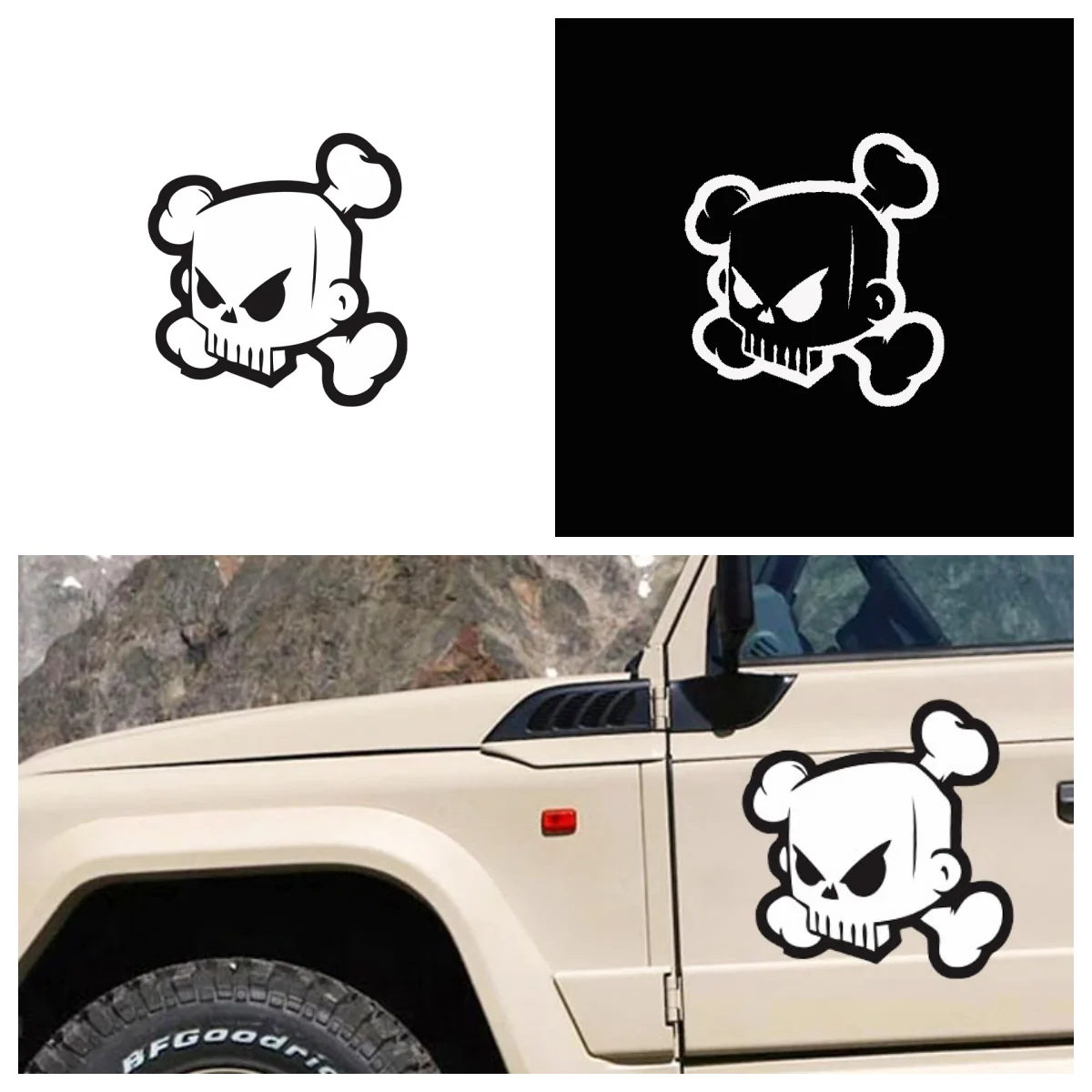 

Cool Skull and Crossbones Car Sticker Waterproof Vinyl Decal for Bumper Window Laptop