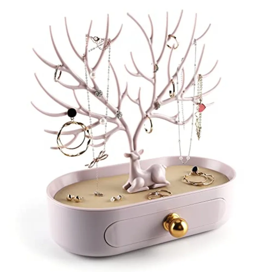 

Antlers Jewelry Display Stand with Aluminium alloy handle, Tree Tower Rack Hanging Organizer for Ring Earrings Necklace Bracele