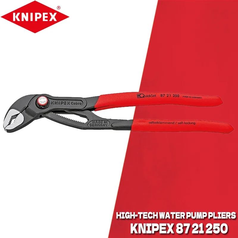 KNIPEX 87 21 250 Cobra Quick Set Water Pump Pliers Self-lock High-Tech Water Pump Pliers 8721250