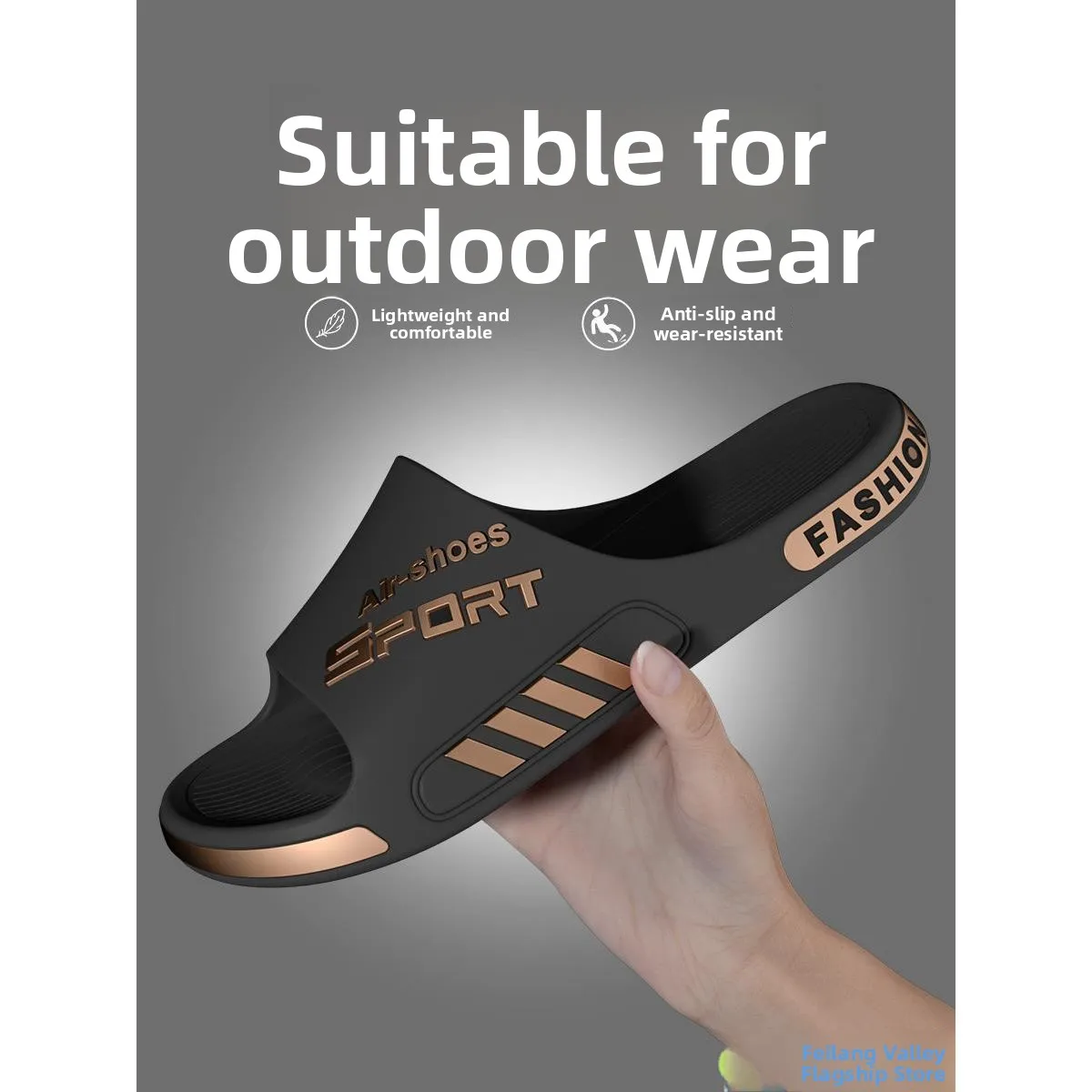 

Мужские летние спортивные тапочки-слипоны для дома и улицы, износостойкие, нескользящие, больших размеров