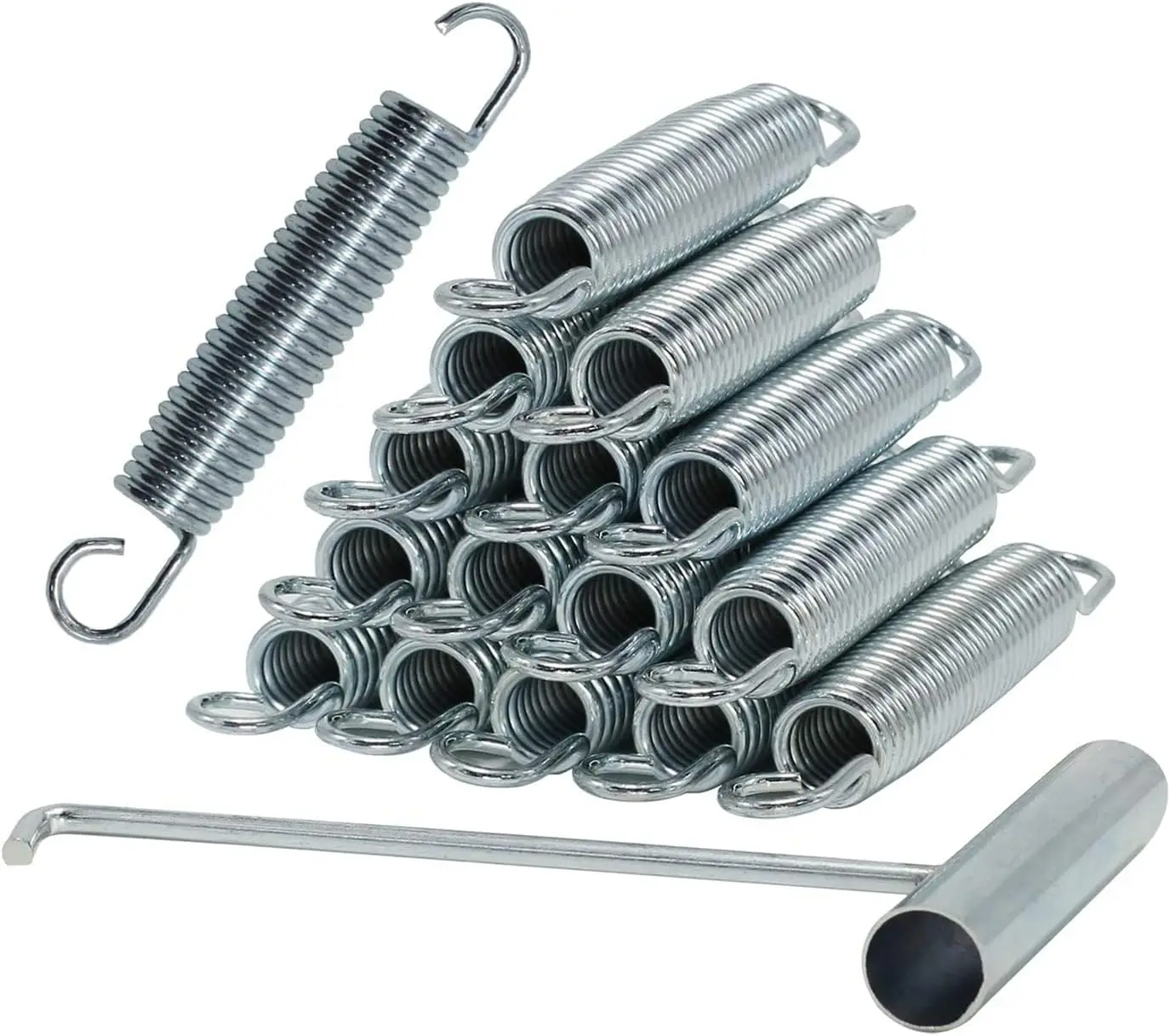 

16-Pack Heavy Duty Stainless Steel Trampoline Springs, 7 Inch, Rust-Resistant Replacement for 15-16ft Trampolines