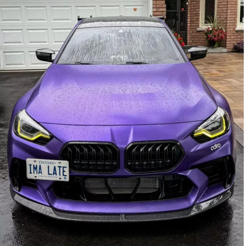 高品質PP素材ADスタイルフロントバンパー、ドライカーボンファイバーフロントリップグリル、フロントバンパーベント、M2 G87ボディキット用