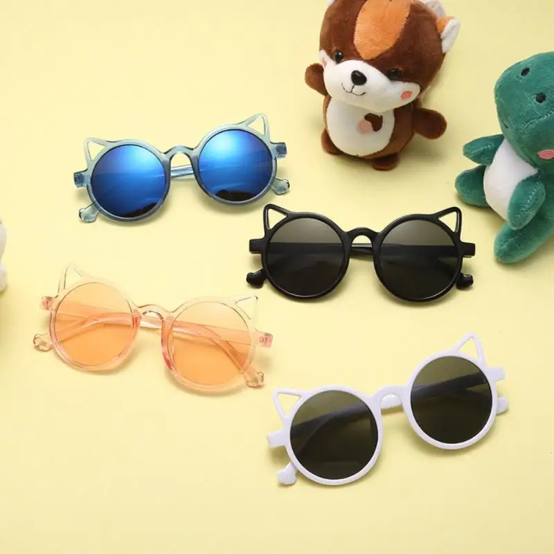 4~10PCS Kids Sunglasses Adorable Children Glasses Cute Stylish Cute Cartoon Eyewear For Children Cat Ear Sunglasses Must-have