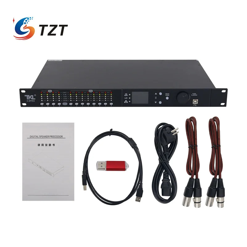 TZT TKL 4.8PRO Digital Audio Processor Multifunction Audio Processor 4 Input 8 Output for Bars Stages