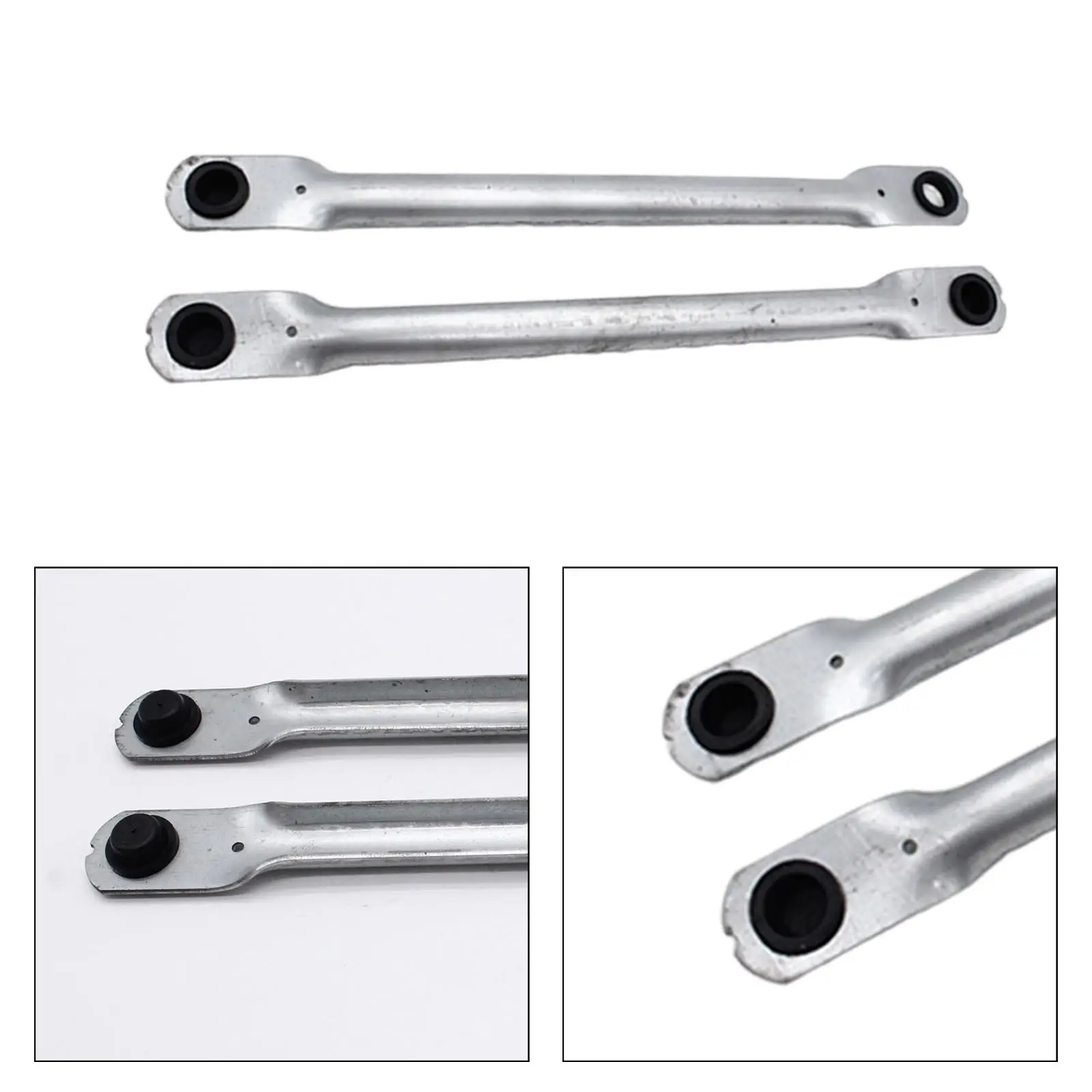 

Front Placement Windscreen Wiper Link Linkage Rods Pack Silver Metal for Fiat Doblo 2002 to 2018 Models