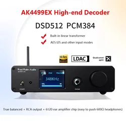 High-end Audio Decoder AK4499EX DAC QCC3084 Bluetooth 5.4 Fully Balanced HIFI Audiophile Decoder DSD512 Lossless Decoding