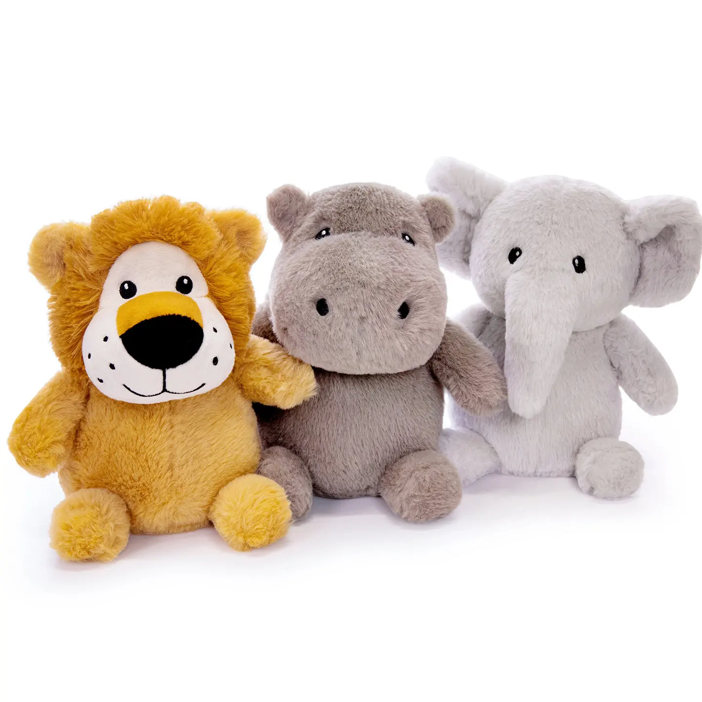 26CM lindo elefante hipopótamo León juguetes de peluche suave relleno Animal de dibujos animados muñeca Linda muñeca de bosque gordo para regalos de cumpleaños