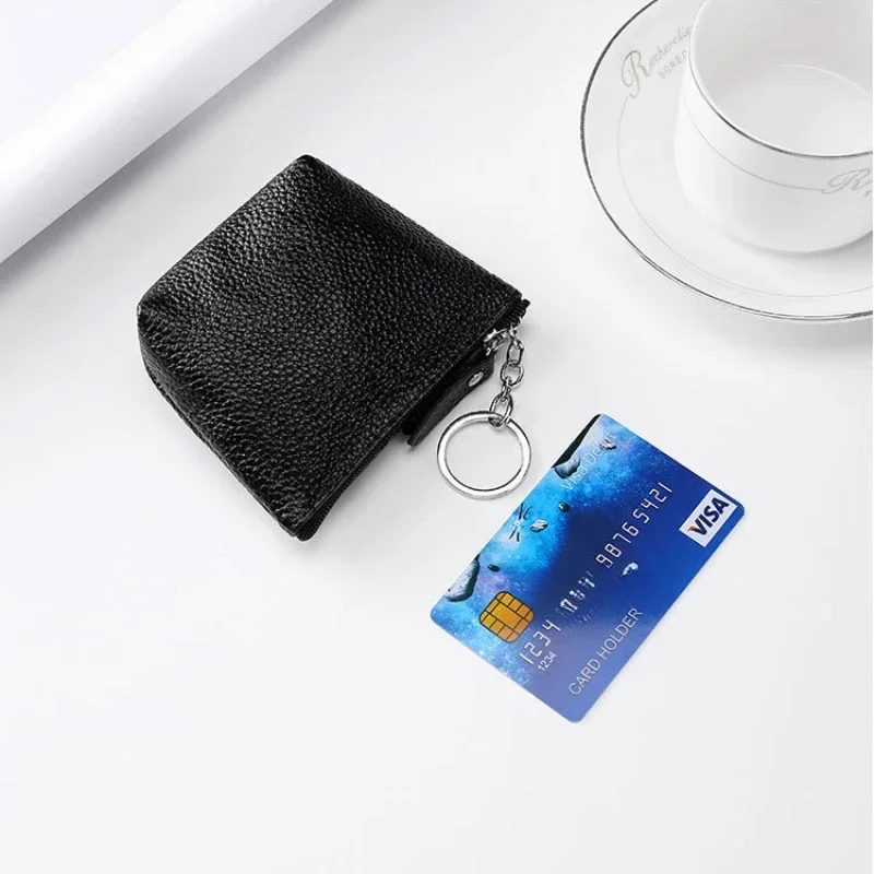 Dompet koin หนังแท้สำหรับผู้หญิง POUCH koin กระเป๋าเงินขนาดเล็กมีซิปกระเป๋าสำหรับเด็กกระเป๋าใส่กุญแจกระเป๋าใส่บัตรเครดิตบัตรประชาชน