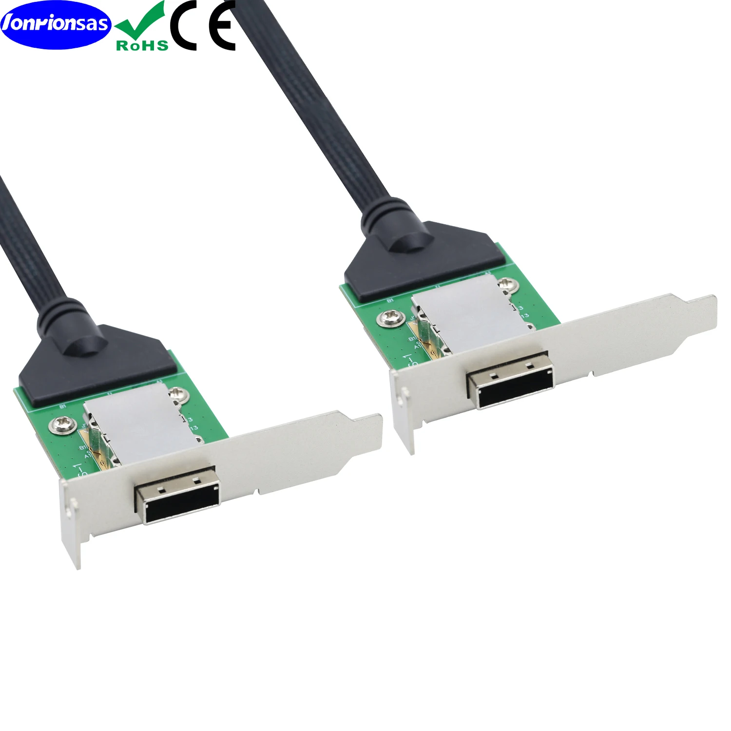 Mini SAS HD SFF-8088 26P PCBA Female with Low Profile Bracket to SAS SFF-8088 female 12Gbps External Impedance 30AWG cable