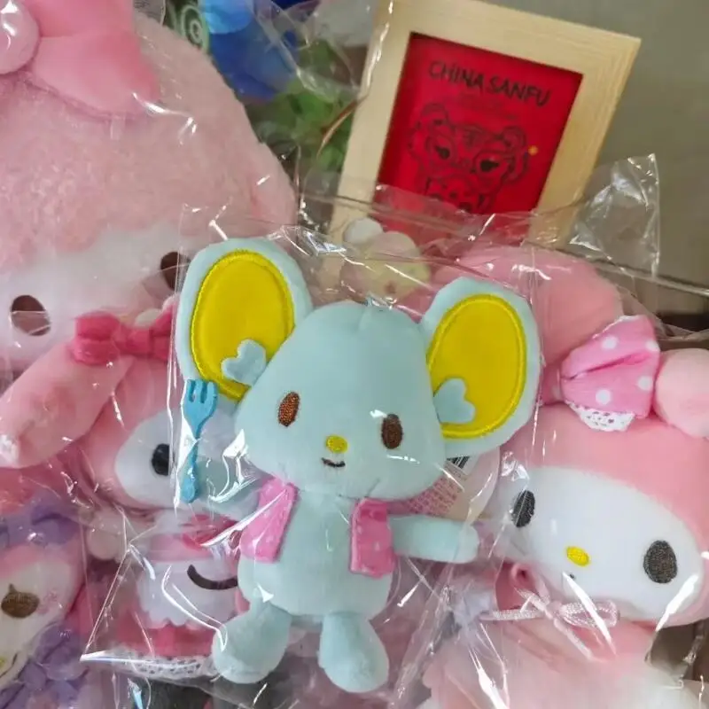 Frando Mouse Plush Keychain Cute Backpack Pendant Decoration with Mini Fork Kawaii Car Interior Anime Children's Holiday Gifts