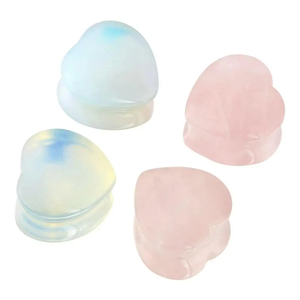 1/2Pairs Heart Shaped Stone Double Flared Ear Plug Extension Tunnels Plugs Stretcher Expander Kit Piercing Body Jewelry 6-16mm