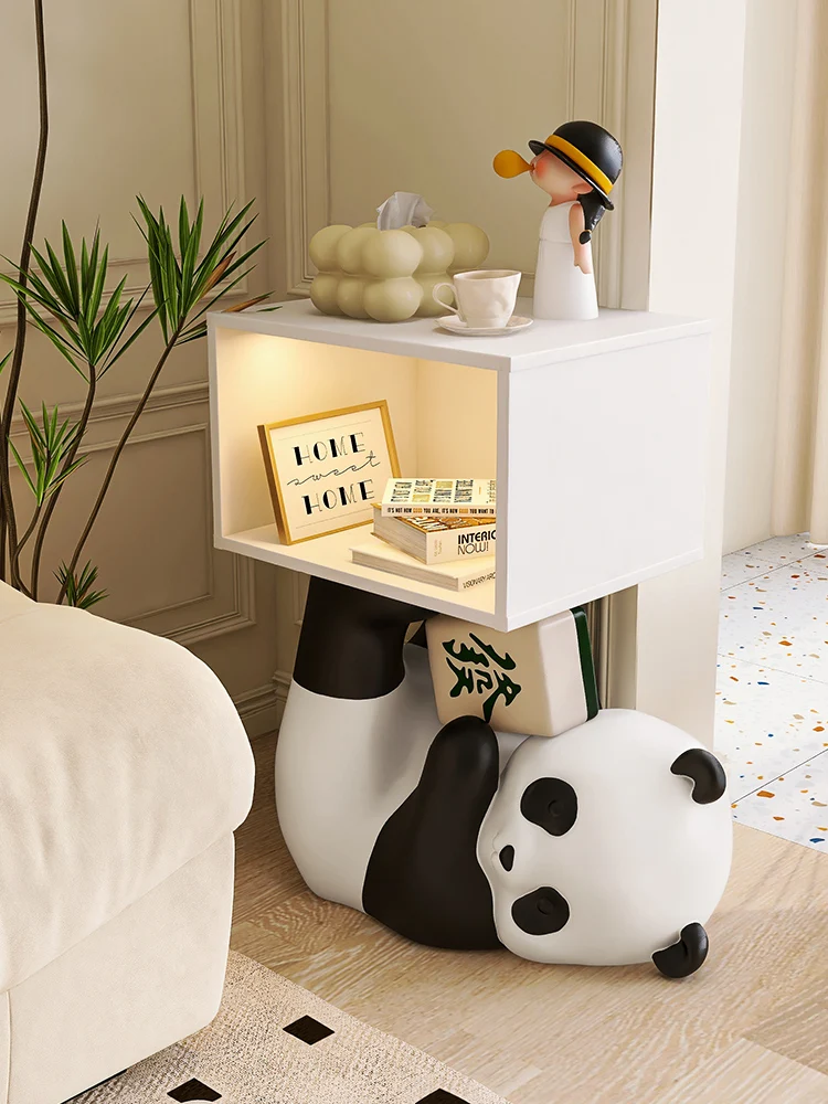 Home Decor Cartoon Panda Bedroom Bedside Table Light Children Room Wealth Attraction Storage Cabinet Household Floor Decoration