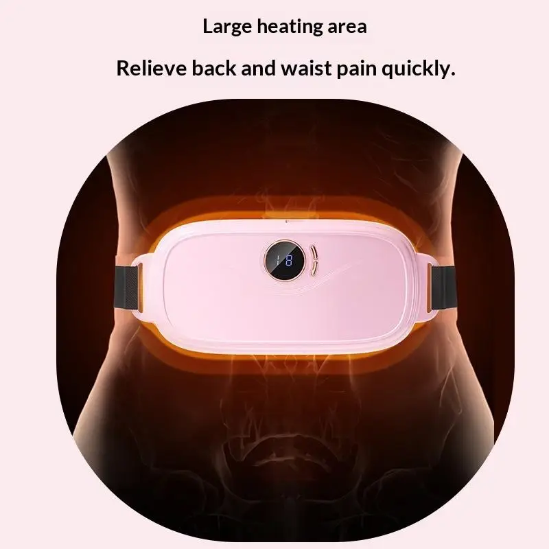 Electric Waist Massage Period Cramp Massager Vibrating Heating Pad Belt For Menstrual Waist Stomach Abdominal Warm Belt