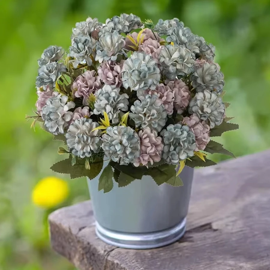 

Artificial Flower Silk Hydrangea Hotsale Wedding Bridal Bouquet Home Festival Outdoor Garden Bonsai Diy Gift Box Festival Decor