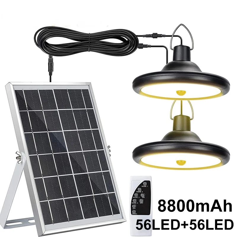 Imagem -02 - Impermeável Solar Shed Light Cabeça Dupla 112 Led Sensor de Movimento Atualizado 8800mah Adequado para Pátio Jardim Garagem