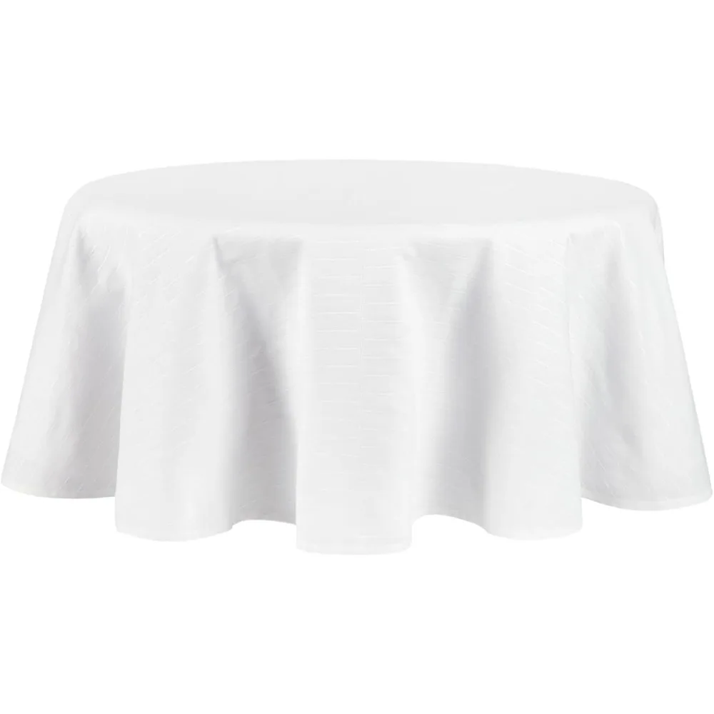 

Honeycomb Modern Farmhouse Tablecloth, White, 70 Round