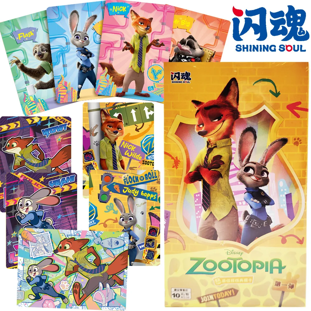 بطاقات مجموعة أصلية من Shining Soul Zootopia للرسوم المتحركة الشهيرة جودي نيك أفضل بطاقات شخصية لحظة المجد هدايا للأطفال #1