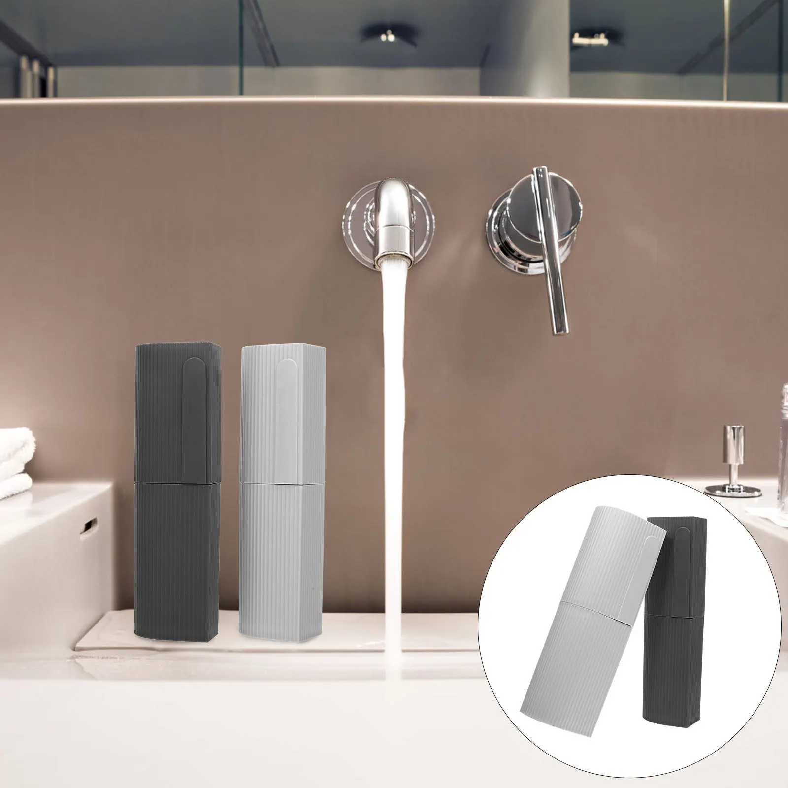 

2Pcs Electric Toothbrush Case Multipurpose Travel Holder Portable Toothbrush Toothpaste Storage Box Cup Bathroom Organizer