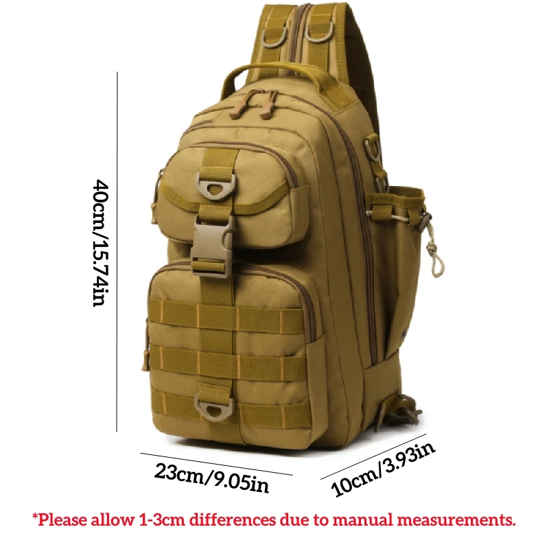 Large Capacity Fishing Backpack Fishing Tackle Bags Camping Molle Shoulder Chest Bag Lures Gear Box Utility Storage Accessories