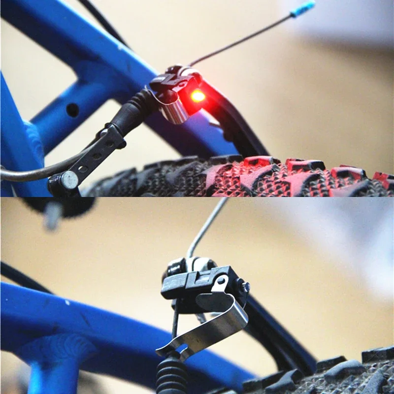 MTB Mini V Brake Bike Light Tail Rear Bicycle Light Cycling LED Light High Brightness Waterproof Lamp Cycling Accessories