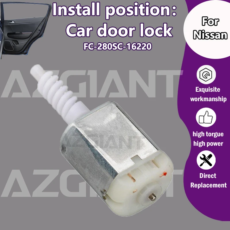 

AZGIANT FC-280SC-16220 Car Door Lock Actuator Latch 12V DC Motor For Nissan Frontier/X-Trail T33/Juke MK2/Altima MK6/Sentra DIY