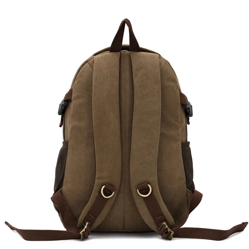 Mochila escolar de lona vintage para hombre, bolsa de viaje de gran capacidad de 14 pulgadas para ordenador portátil, nueva moda