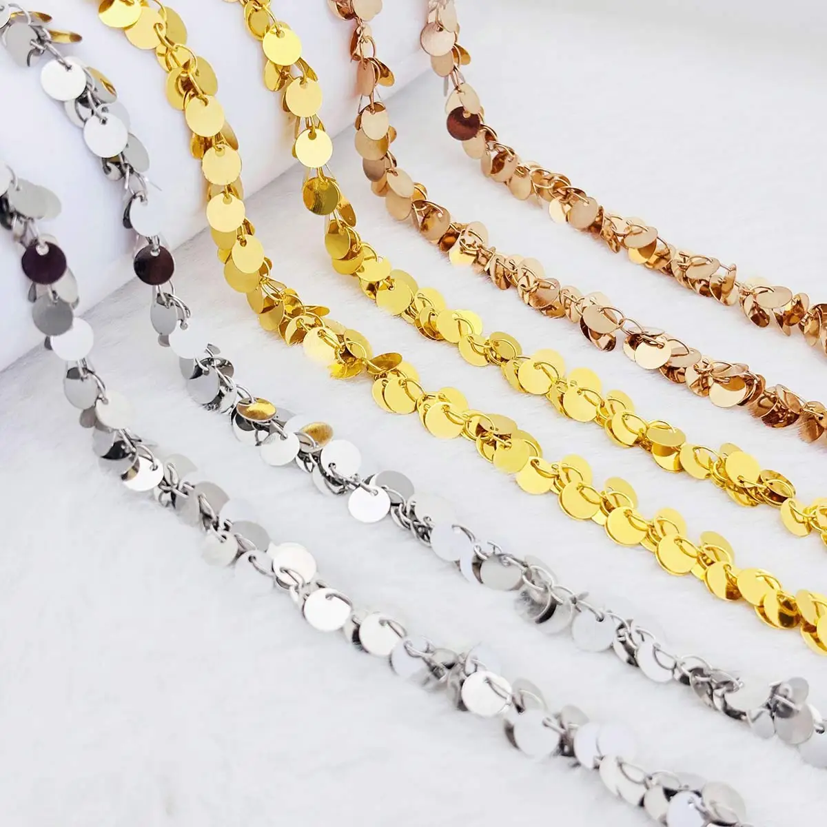 5야드 멀티컬러 구리 링크 체인 라운드 오블레이트 참 6mm DIY 태슬 목걸이 주얼리 공예 재료 패키지